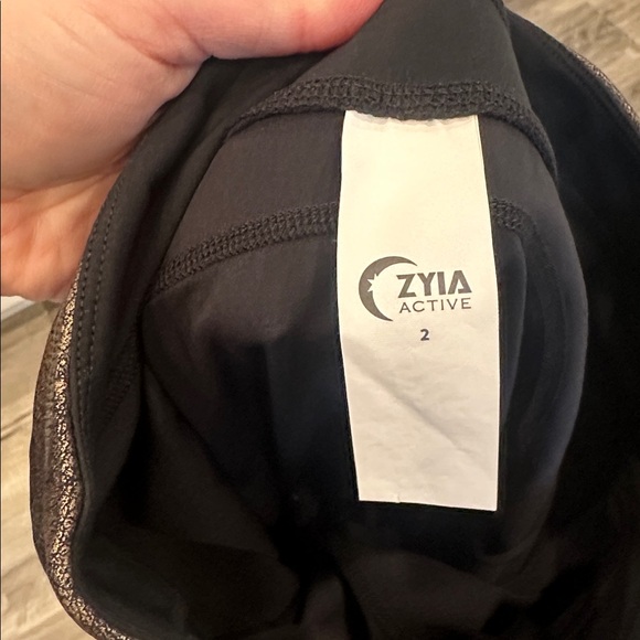 Zyia Bronze Copper Metallic Pocket Drawstring Luxe 7/8 24" legging Size 2 EUC - Picture 5 of 7